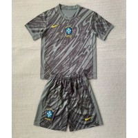 Camisa de Futebol Brasil Goleiro Equipamento Principal Infantil Copa America 2024 Manga Curta (+ Calças curtas)